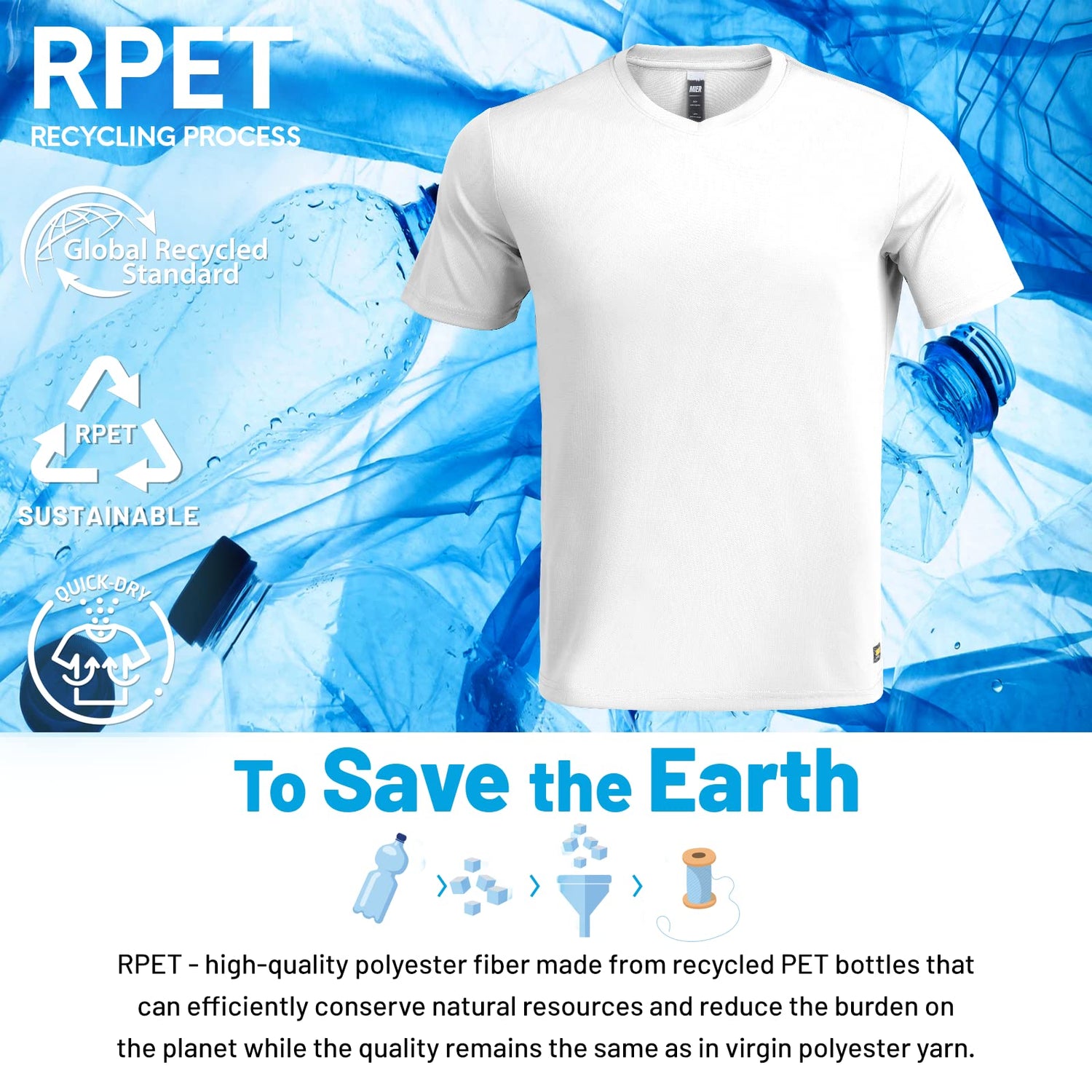 Men Quick Dry Athletic Shirts V Neck Workout T-Shirts Men Shirts MIER