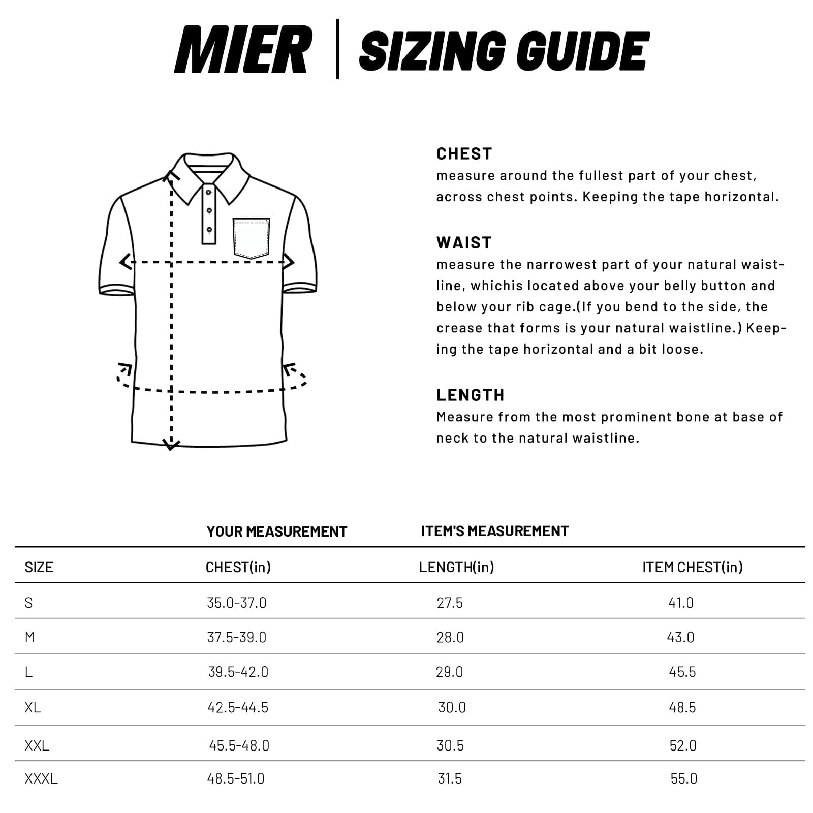 Men Quick Dry Polo Shirts Golf Collared Shirts with Chest Pocket Men Polo MIER