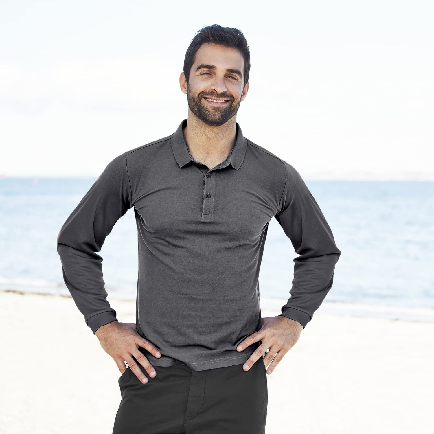 Men Quick-Dry Polo Shirts Polyester Casual Collared Shirts Men Polo MIER