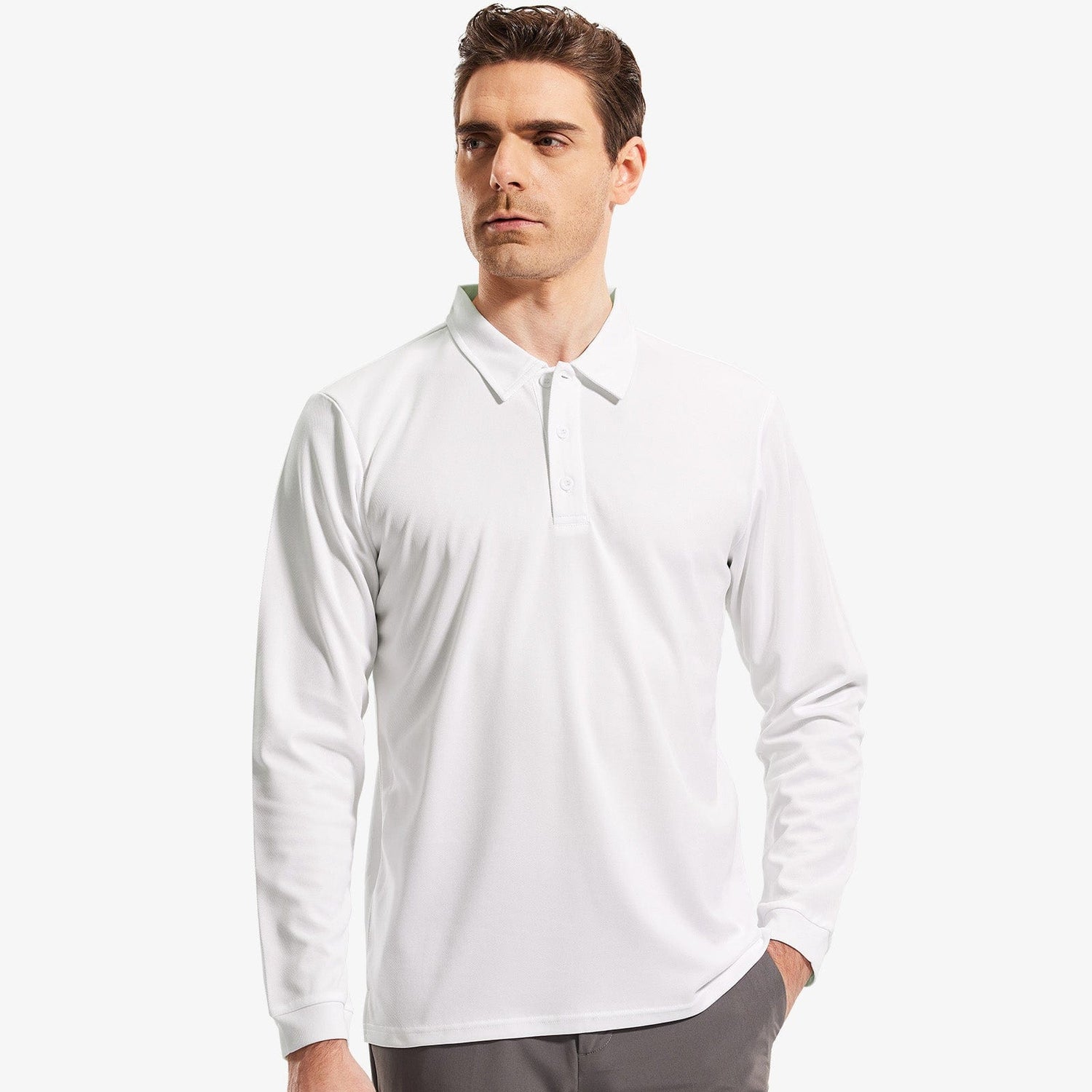 Men Quick-Dry Polo Shirts Polyester Casual Collared Shirts Men Polo MIER