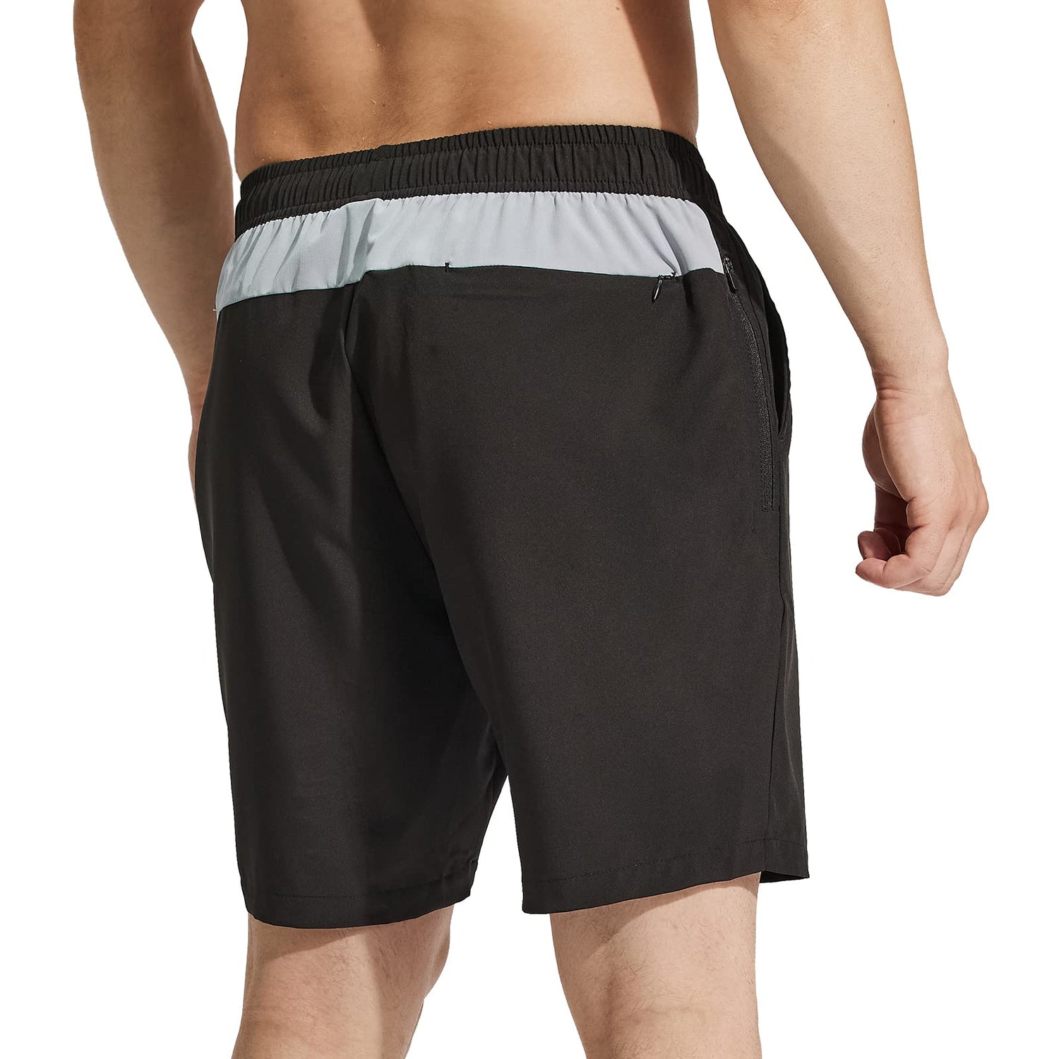 Men Quick-Dry Running Shorts with Zipper Pockets 7 Inch Men&