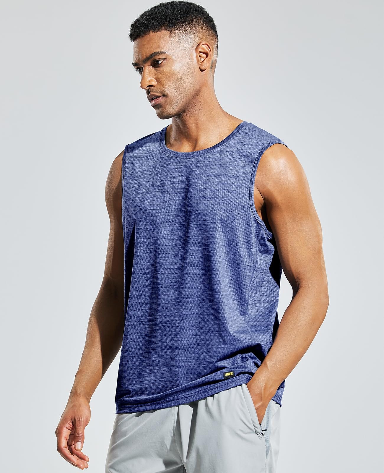 Men’s Sleeveless Tank Top Dry Fit Workout Tee Shirt Men Shirts MIER