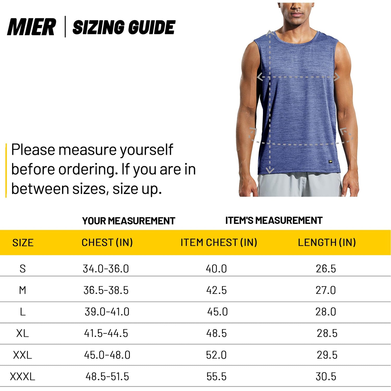 Men’s Sleeveless Tank Top Dry Fit Workout Tee Shirt Men Shirts MIER