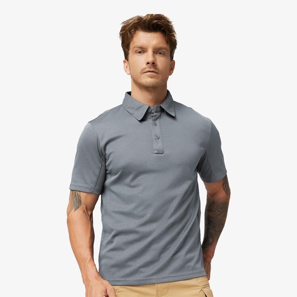 Men’s Soft Polo Shirts Quick Dry Shirts & Polos S / Light grey / Short sleeve MIER