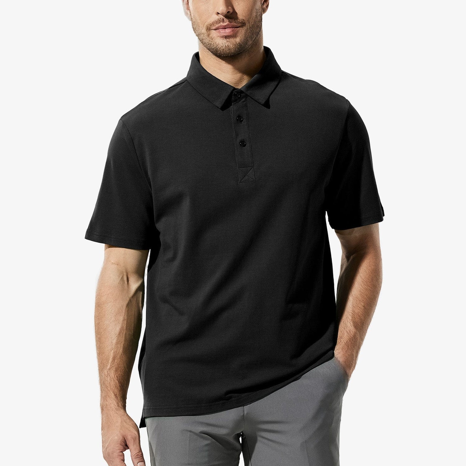 Men Short Sleeve Polo Shirts Ultra-Soft Cotton Golf Collared T-Shirts Men Polo MIER