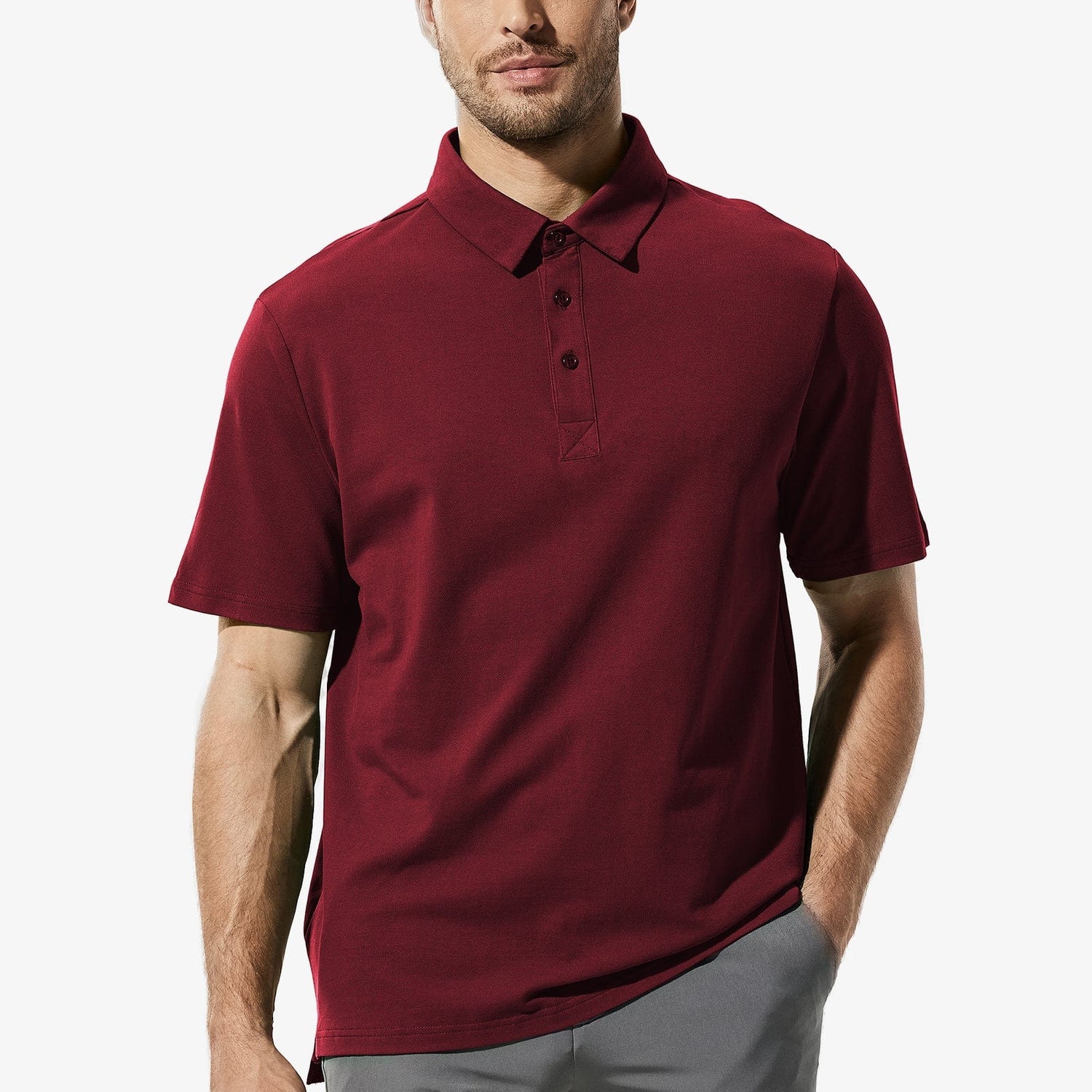 Men Short Sleeve Polo Shirts Ultra-Soft Cotton Golf Collared T-Shirts Men Polo MIER
