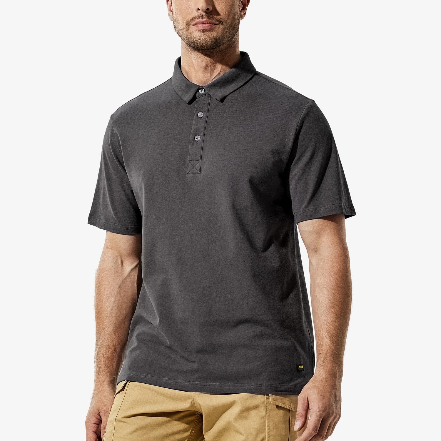 Men Short Sleeve Polo Shirts Ultra-Soft Cotton Golf Collared T-Shirts Men Polo MIER