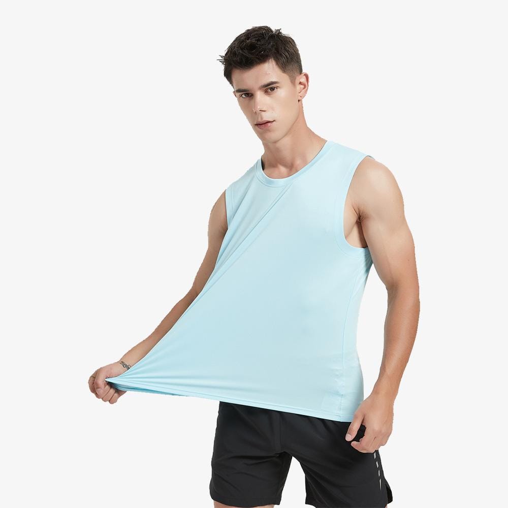 Men Sleeveless Quick Dry Tank Top Tank Top S / Light Blue MIERSPORTS