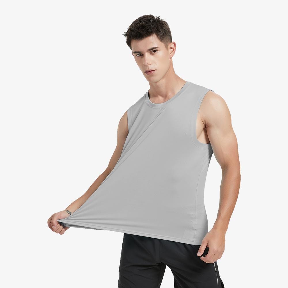 Men Sleeveless Quick Dry Tank Top Tank Top S / Light Gray MIERSPORTS