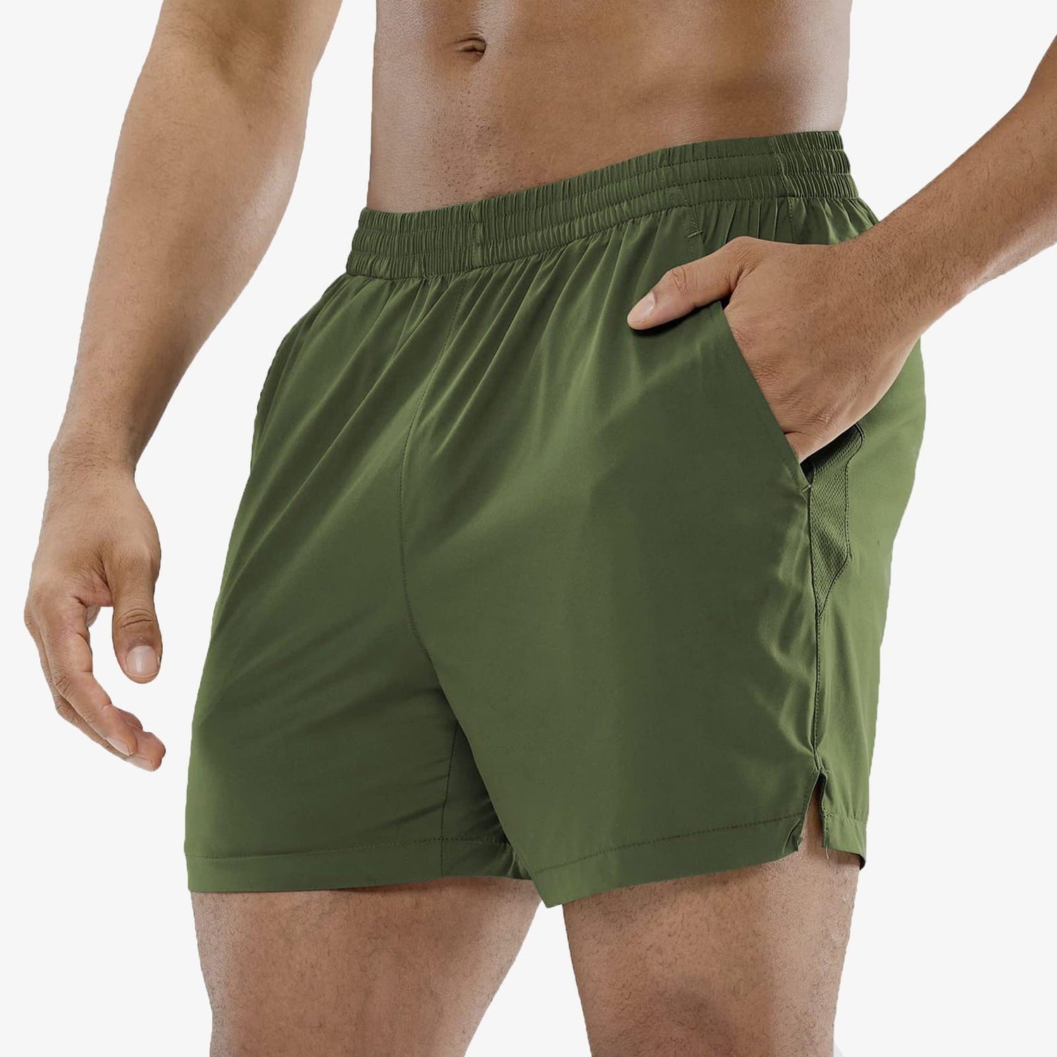 Men Workout Running Shorts 5 Inches Active Shorts with Pockets Men&