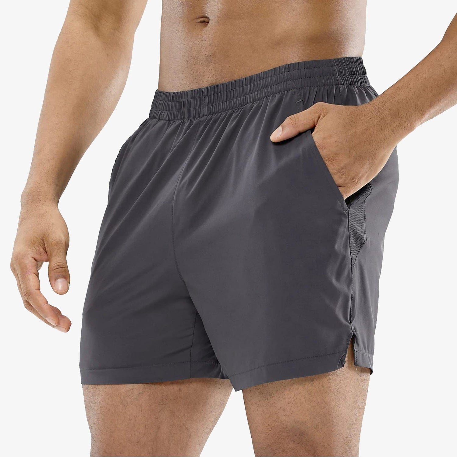 Men Workout Running Shorts 5 Inches Active Shorts with Pockets Men&