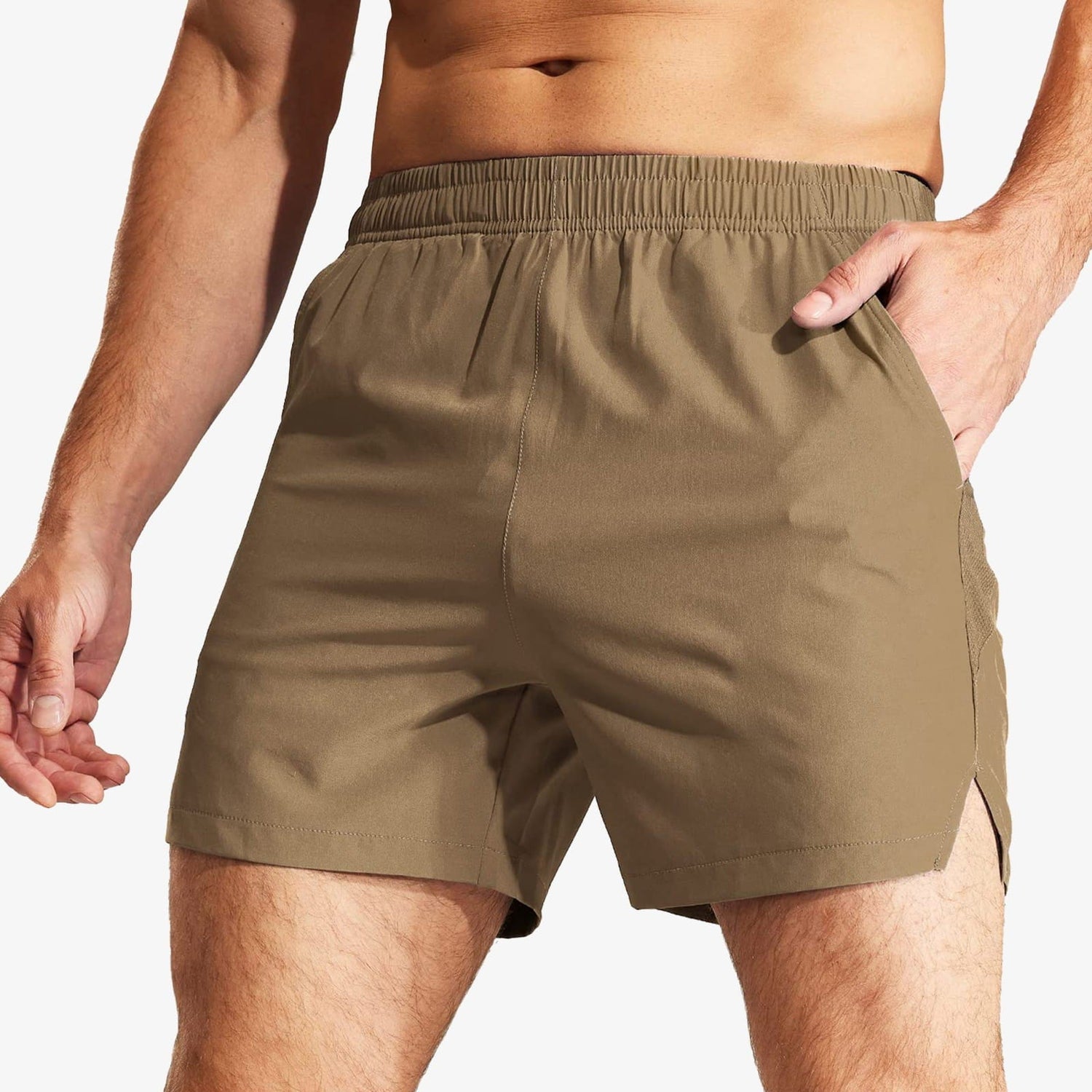 Men Workout Running Shorts 5 Inches Active Shorts with Pockets Men&