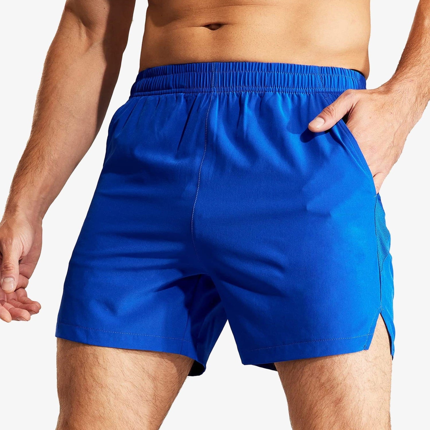 Men Workout Running Shorts 5 Inches Active Shorts with Pockets Men&