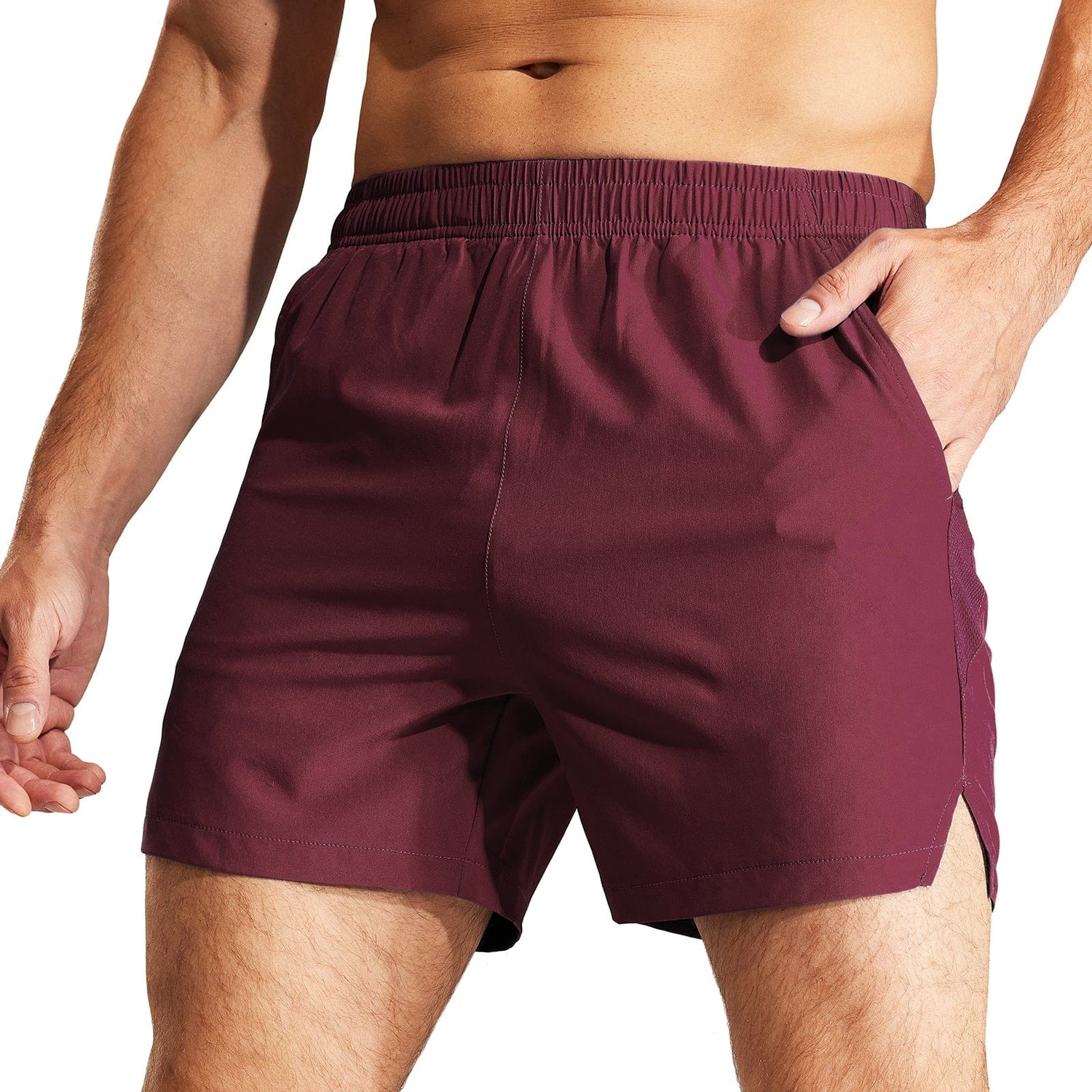 Men Workout Running Shorts 5 Inches Active Shorts with Pockets Men&