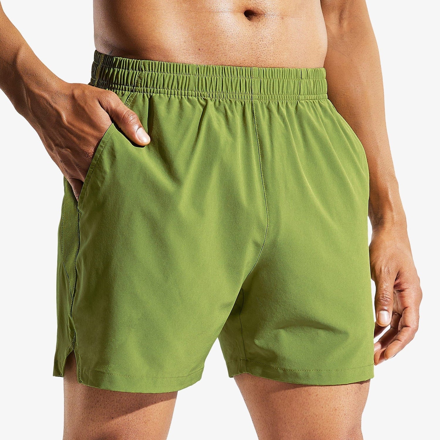 Men Workout Running Shorts 5 Inches Active Shorts with Pockets Men&
