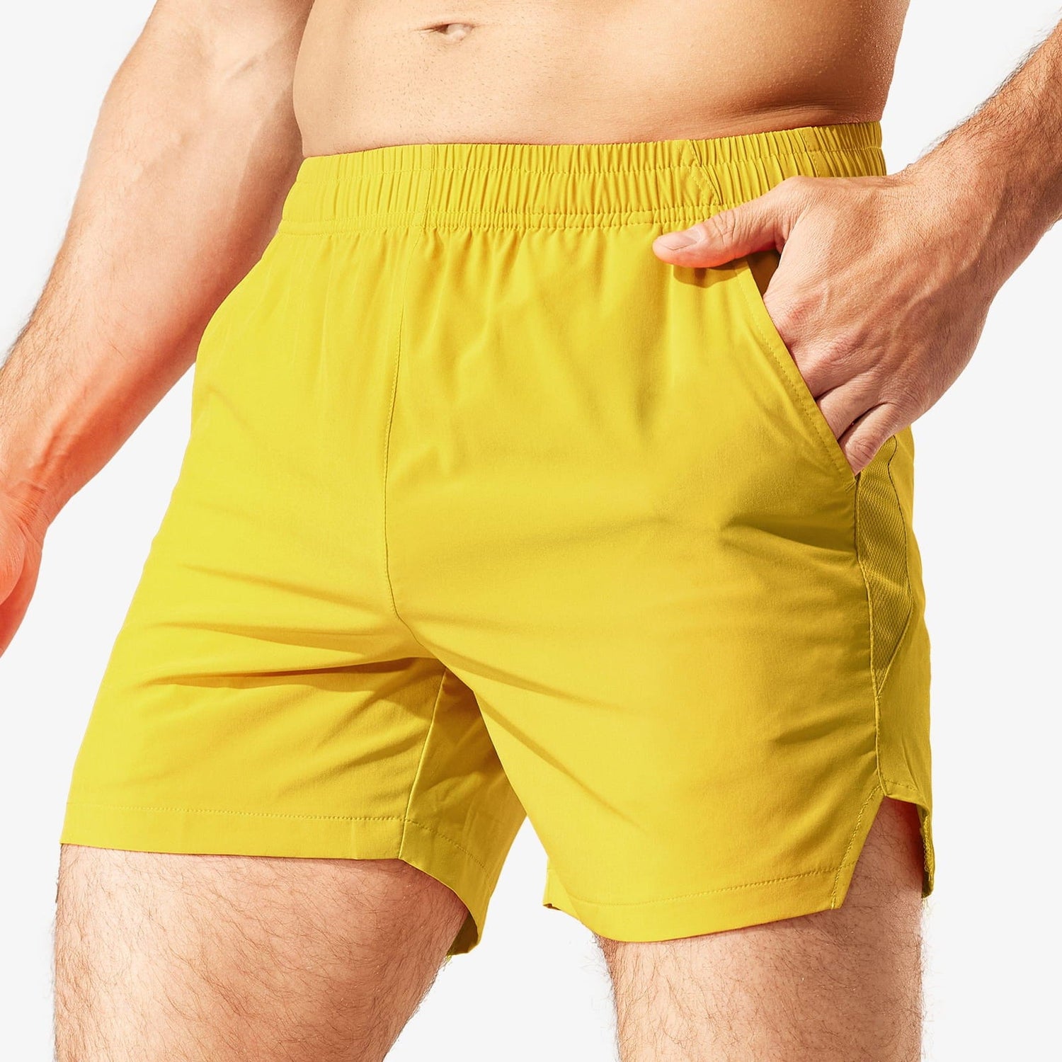 Men Workout Running Shorts 5 Inches Active Shorts with Pockets Men&