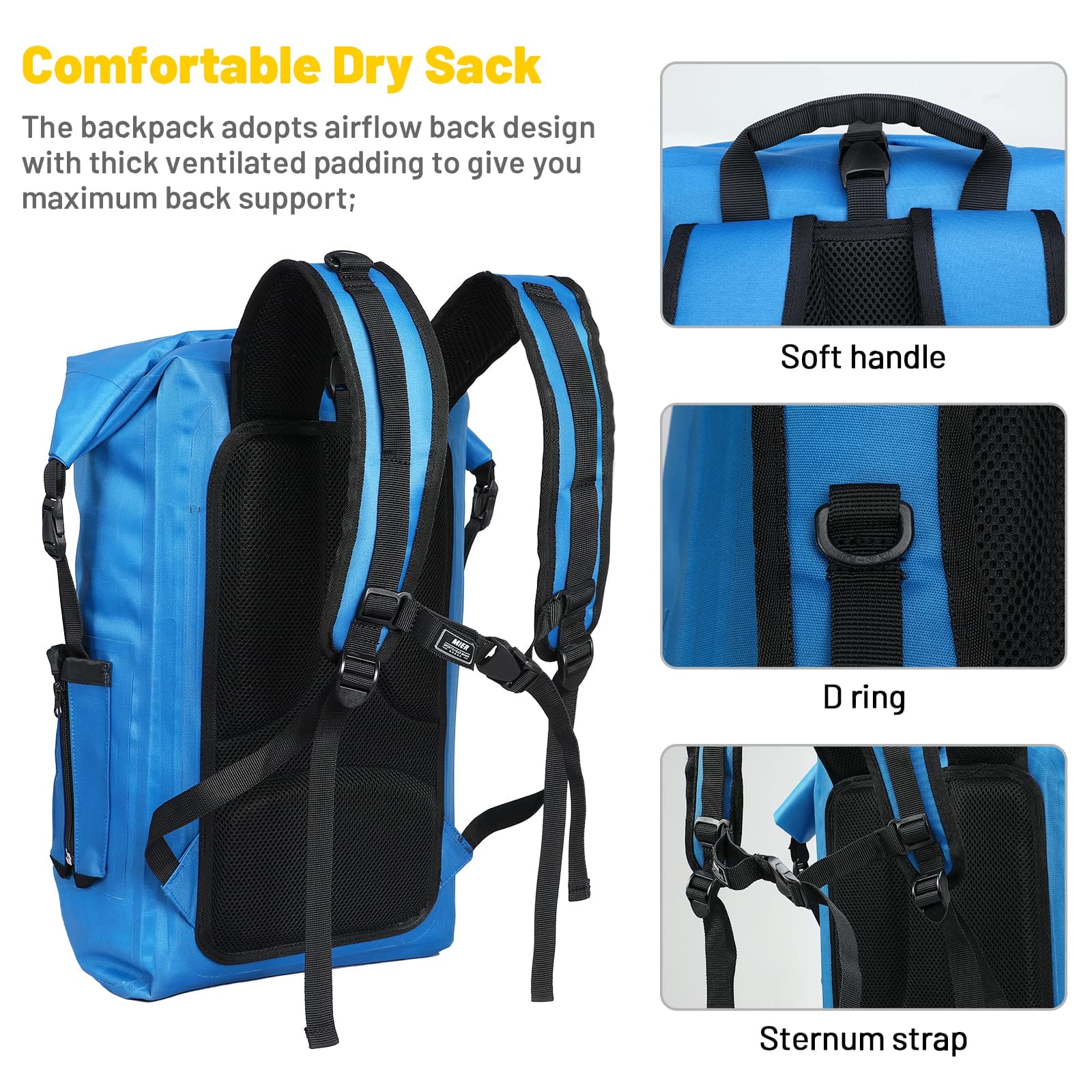 Roll-Top Closure Dry Bag Waterproof Backpack Sack Backpack Waterproof MIER