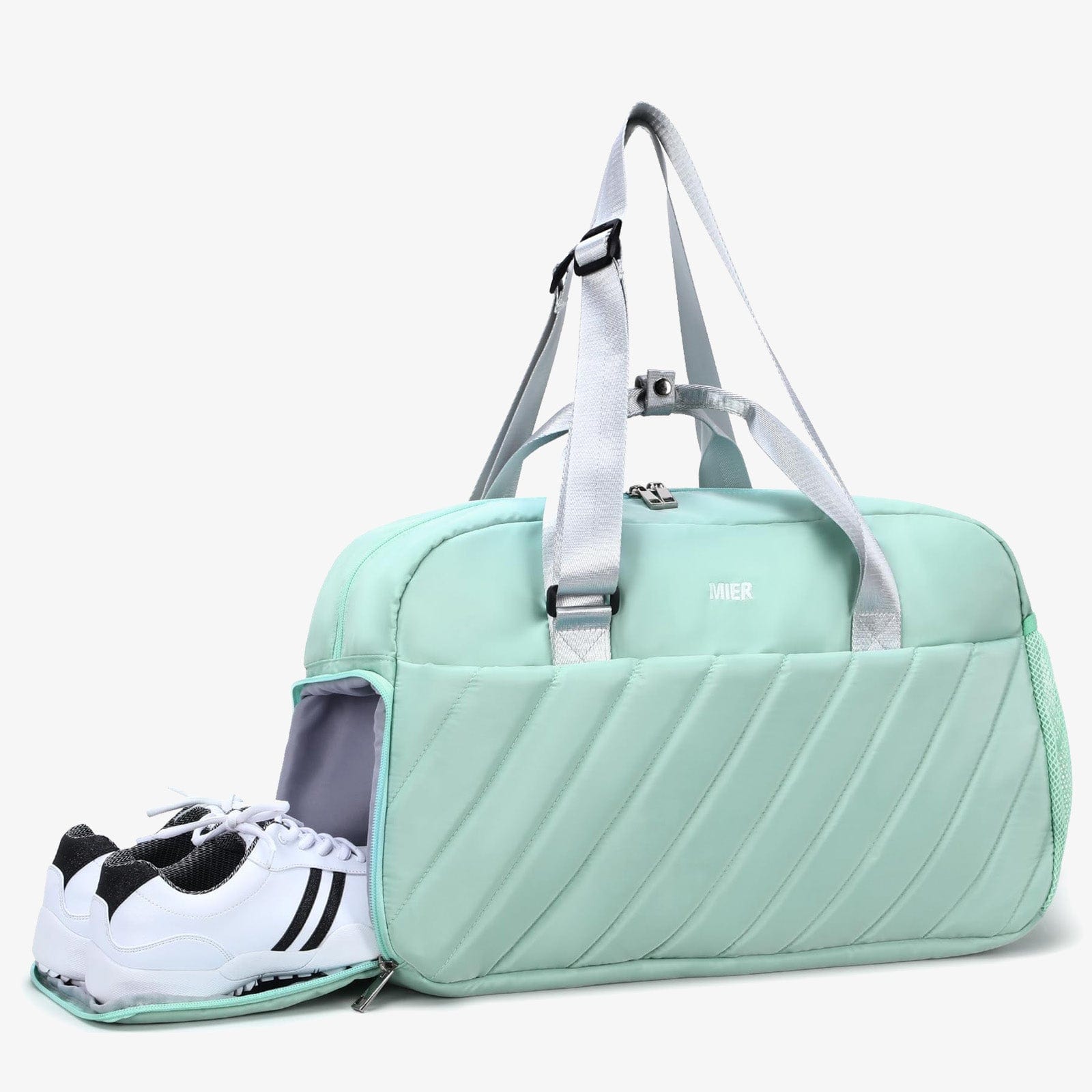 Travel Duffle Bags for Women Girls Quilted Sports Gym Duffel Gym Duffel Bag Green MIER