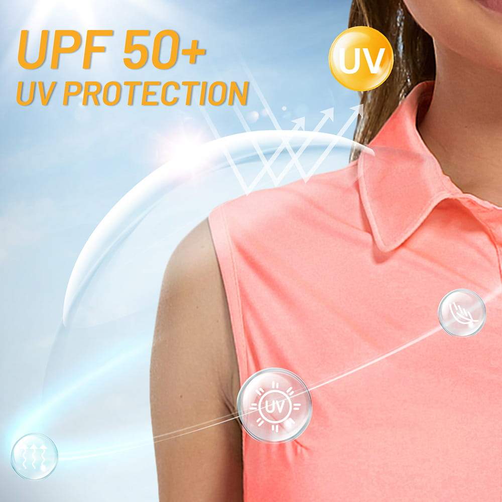Women Golf Collared Tank Top UPF 50+ Sleeveless Polo Shirts Shirts & Polos MIER