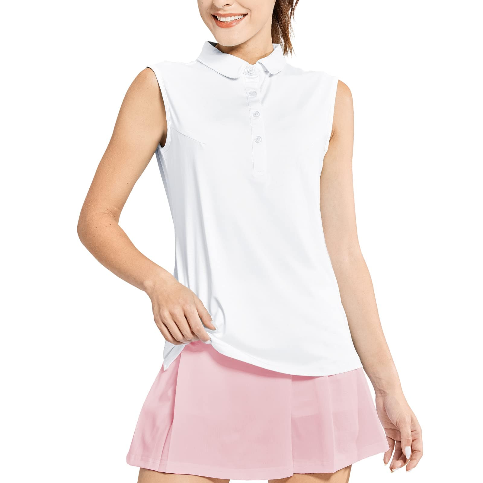 Women Golf Collared Tank Top UPF 50+ Sleeveless Polo Shirts Women Polo MIER