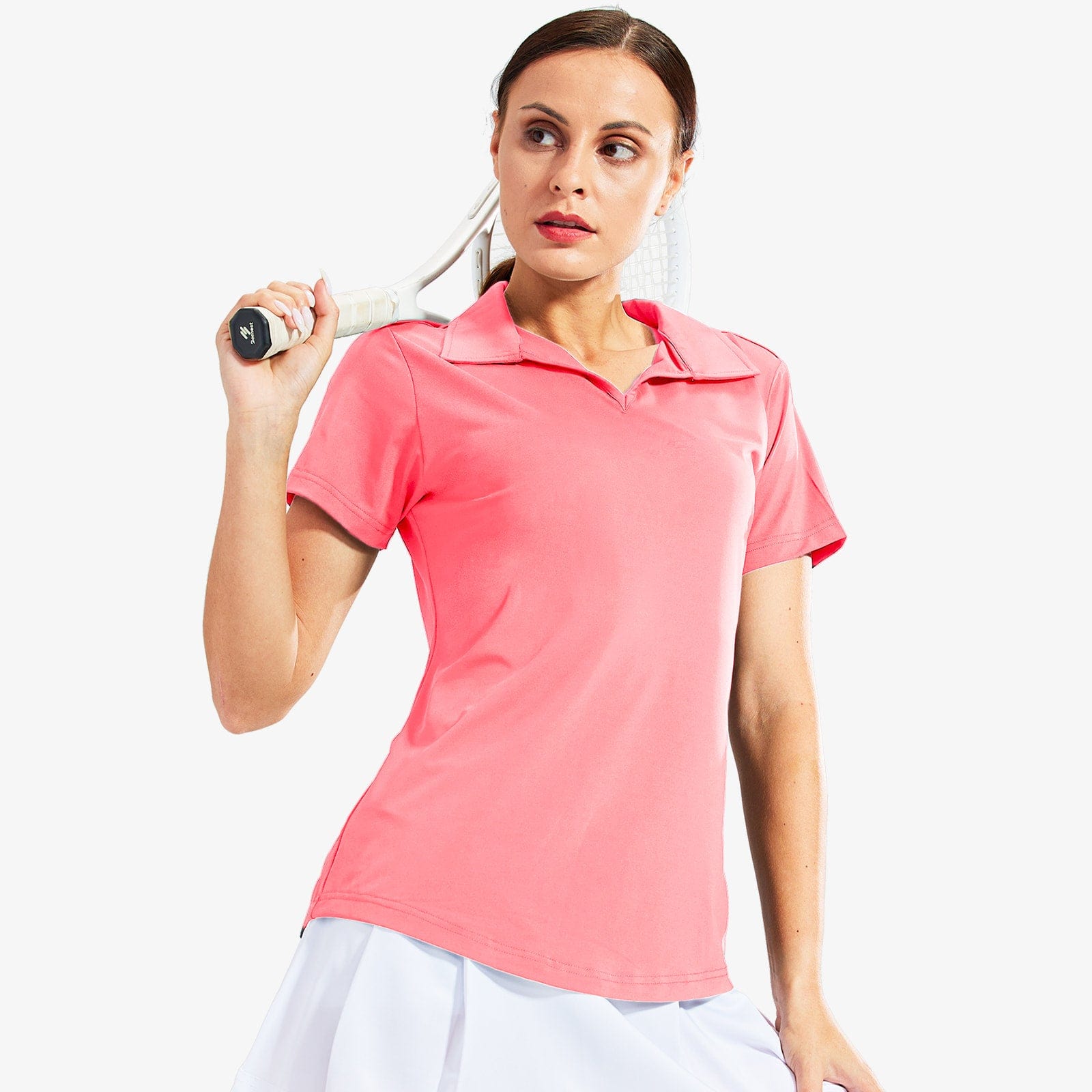 Women Golf Polo Shirts Collared V Neck Short Sleeve Tennis Shirt Women Polo MIER