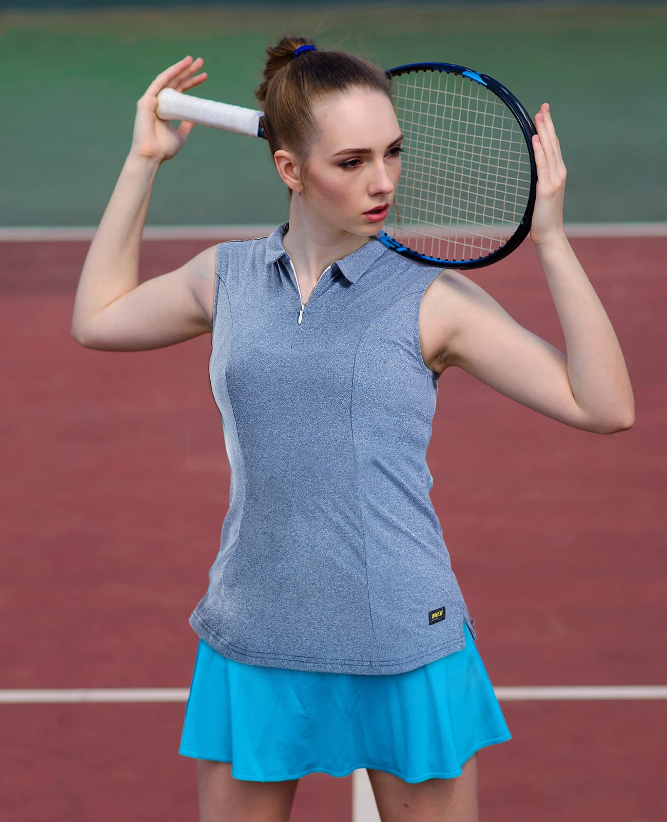 Women Golf Polo Shirts Sleeveless V Neck Tennis Shirt Women Polo MIER