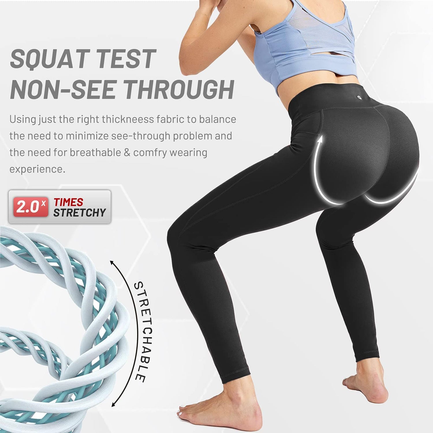 Women High Waist Workout Yoga Pants Athletic Legging with Pockets Women Yoga Pants MIER