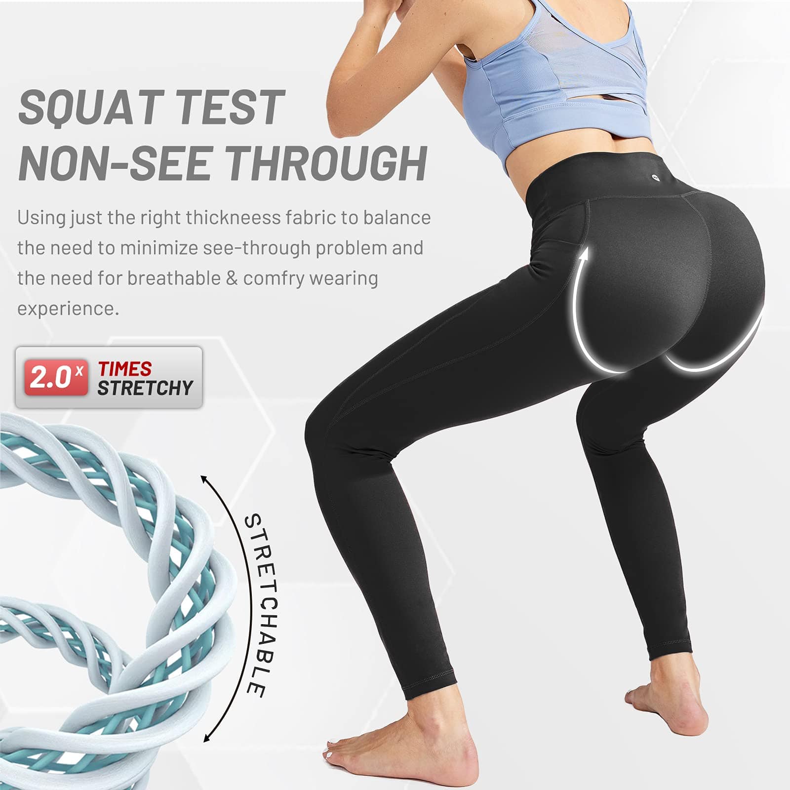 Women High Waist Workout Yoga Pants Athletic Legging with Pockets Women Yoga Pants MIER