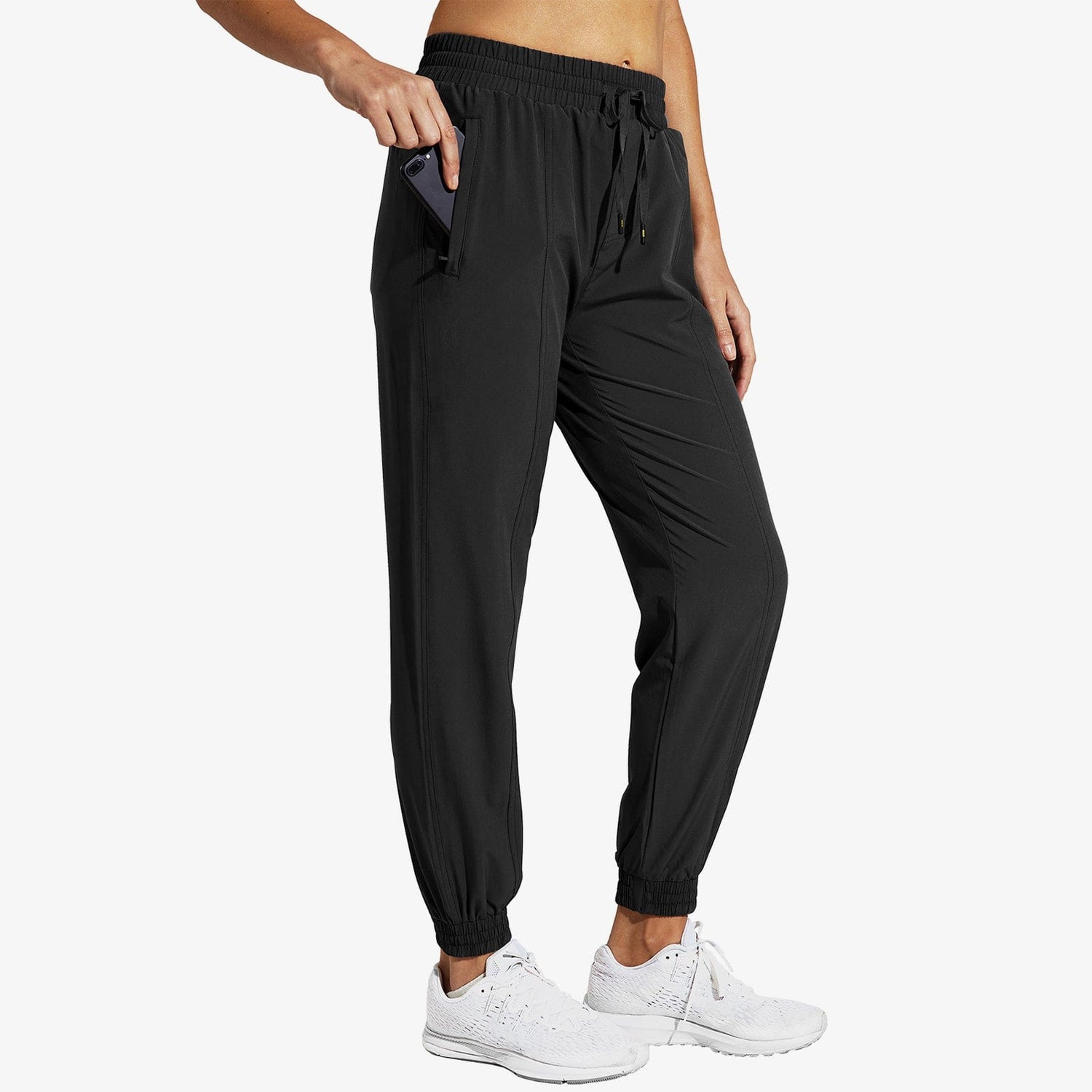 Women Lightweight Joggers Hiking Pants Quick Dry Running Pants Women Hiking Pants Black / XS MIER