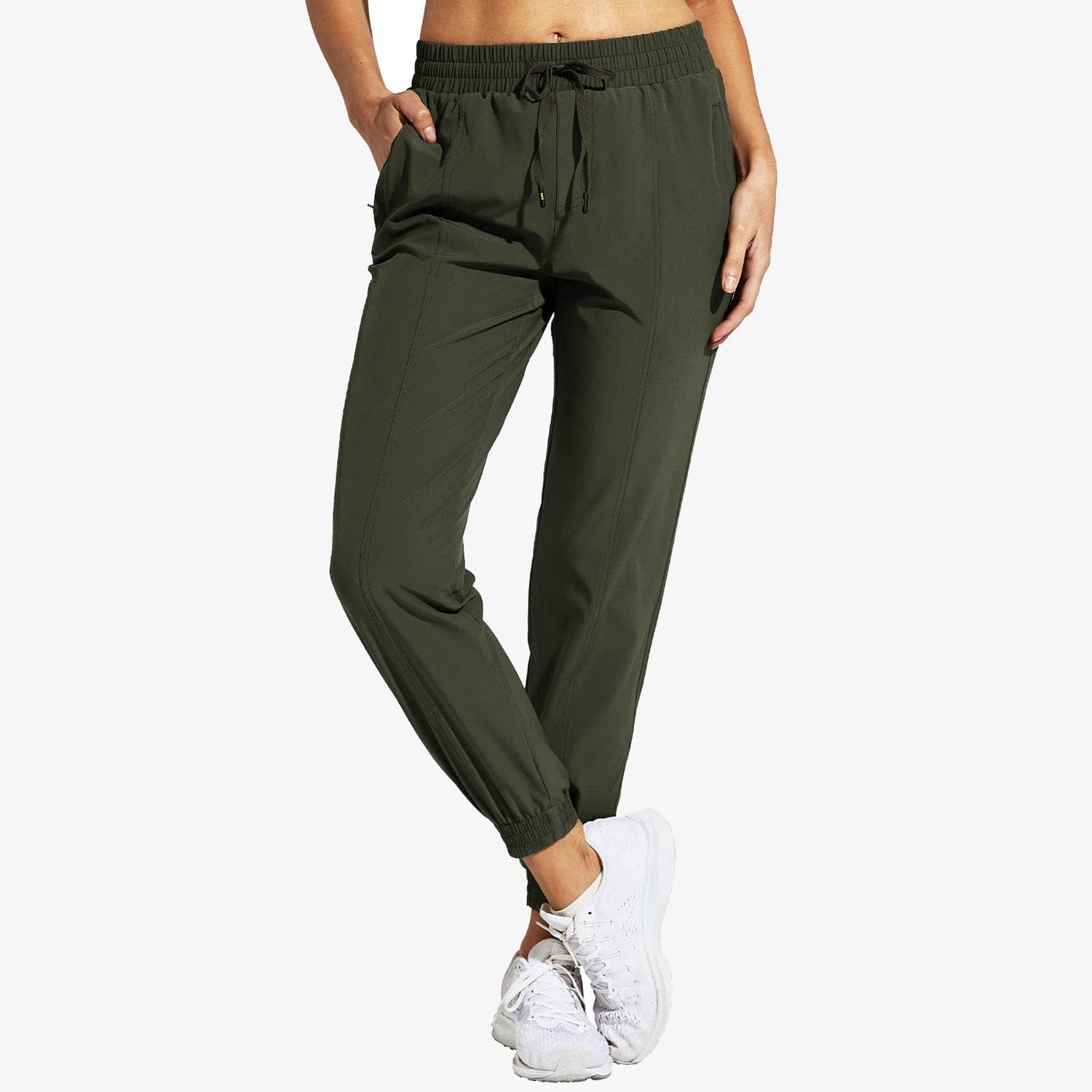 Women Lightweight Joggers Hiking Pants Quick Dry Running Pants Women Hiking Pants Olive Green / XS MIER