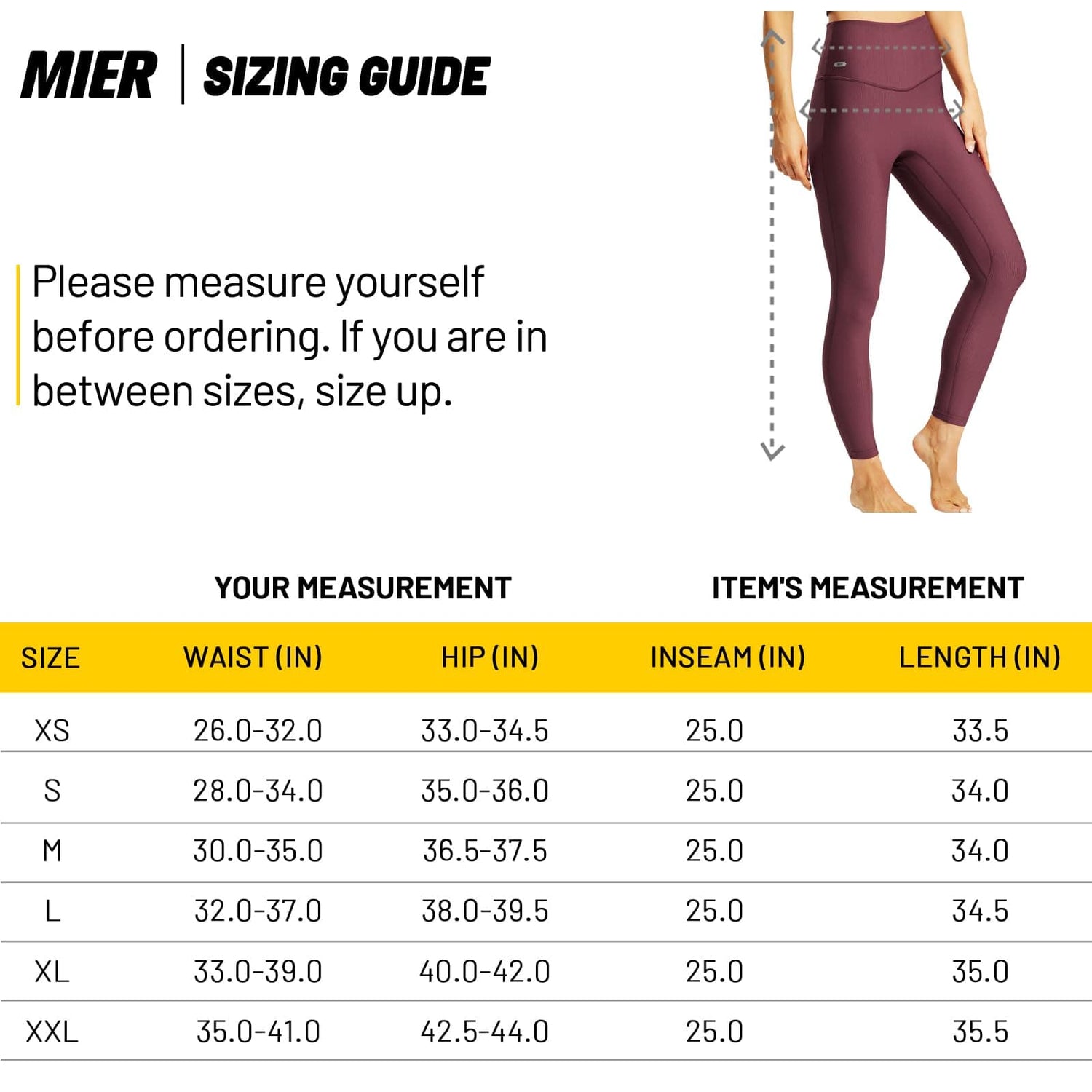 Women’s High Waisted Workout Leggings with Inside Pockets Women Yoga Pants MIER