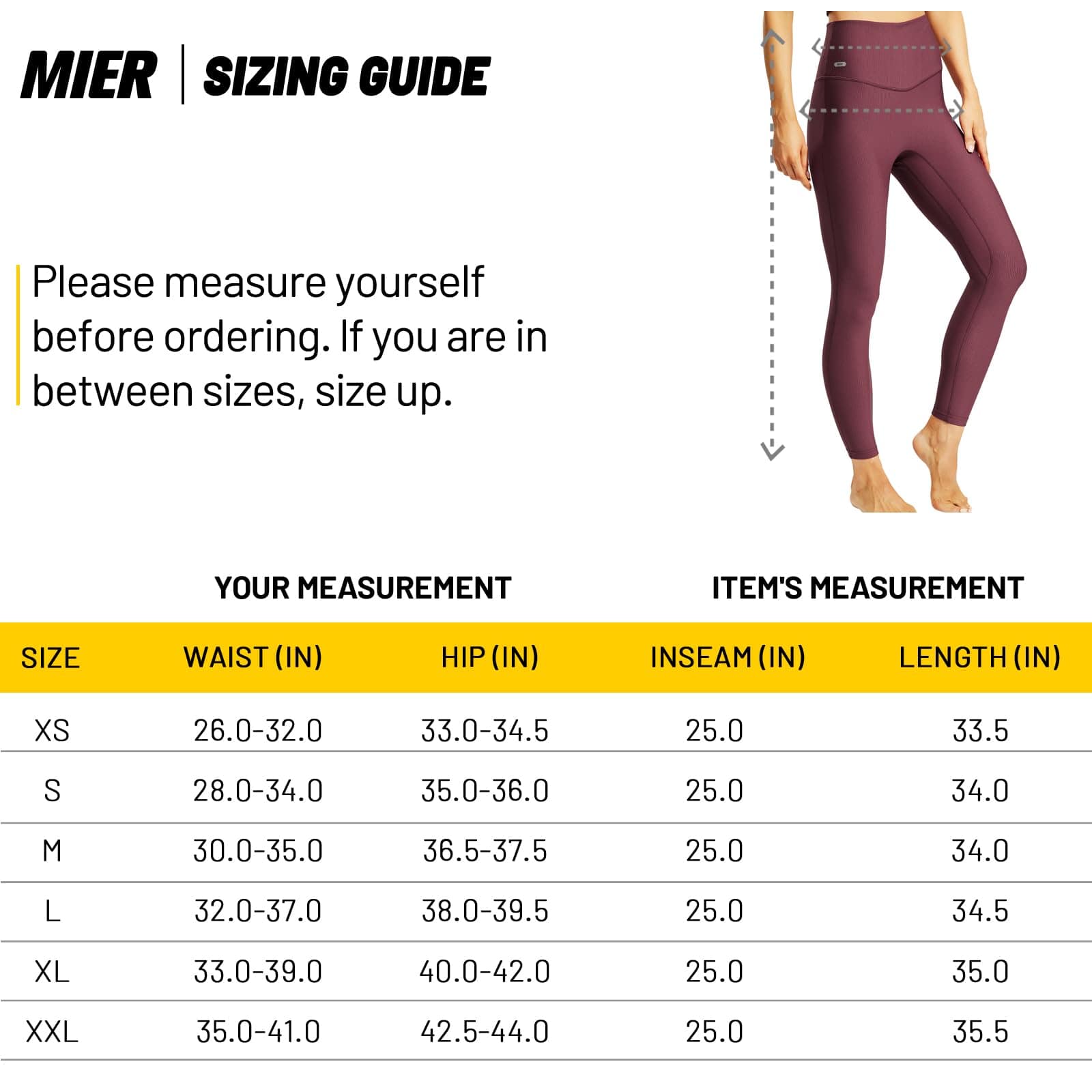 Women’s High Waisted Workout Leggings with Inside Pockets Women Yoga Pants MIER