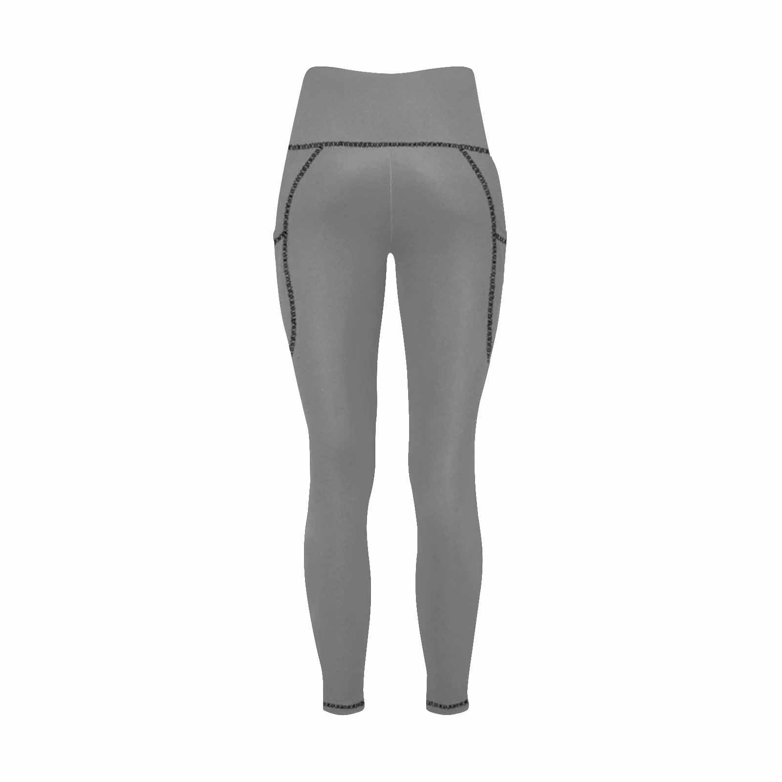Womens Leggings With Pockets - Fitness Pants /  Gray