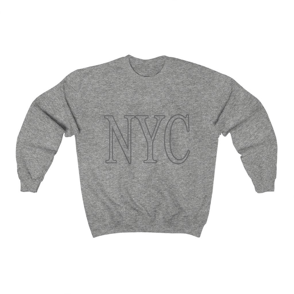 Womens Gray NYC Crewneck Sweatshirt - Indicart