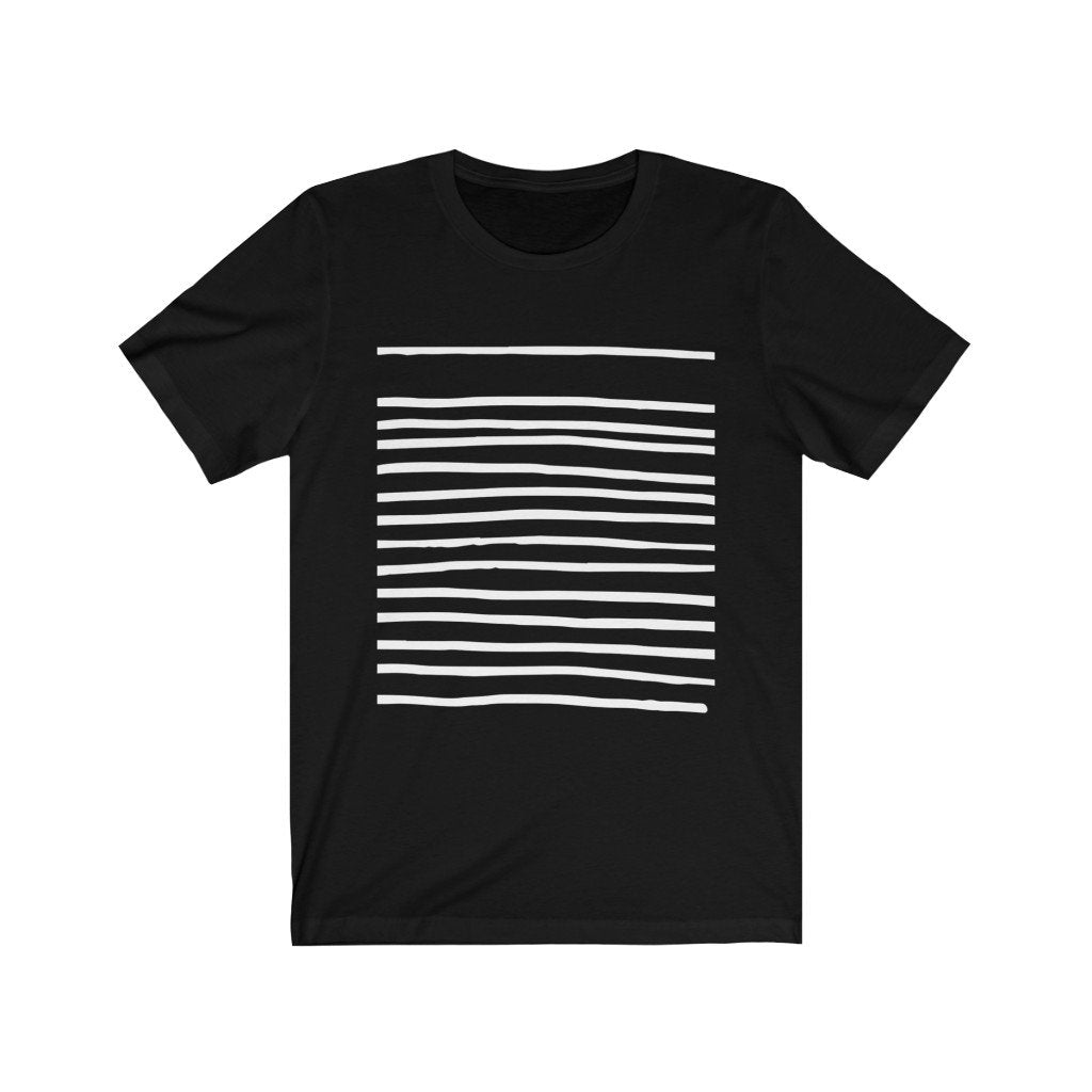 Mens T-Shirt with Lines in Black - Indicart