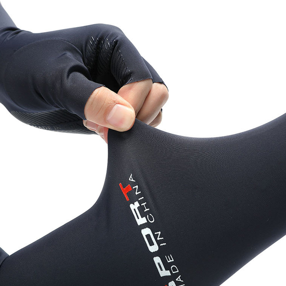 Half-finger Ice Silk Sun Protection Arm Sleeves for Outdoor Sports - Indicart