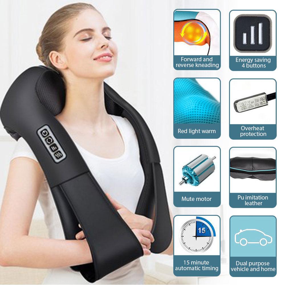 Multifunctional Electric Shiatsu Neck Back Massager with Soothing Heat - Indicart