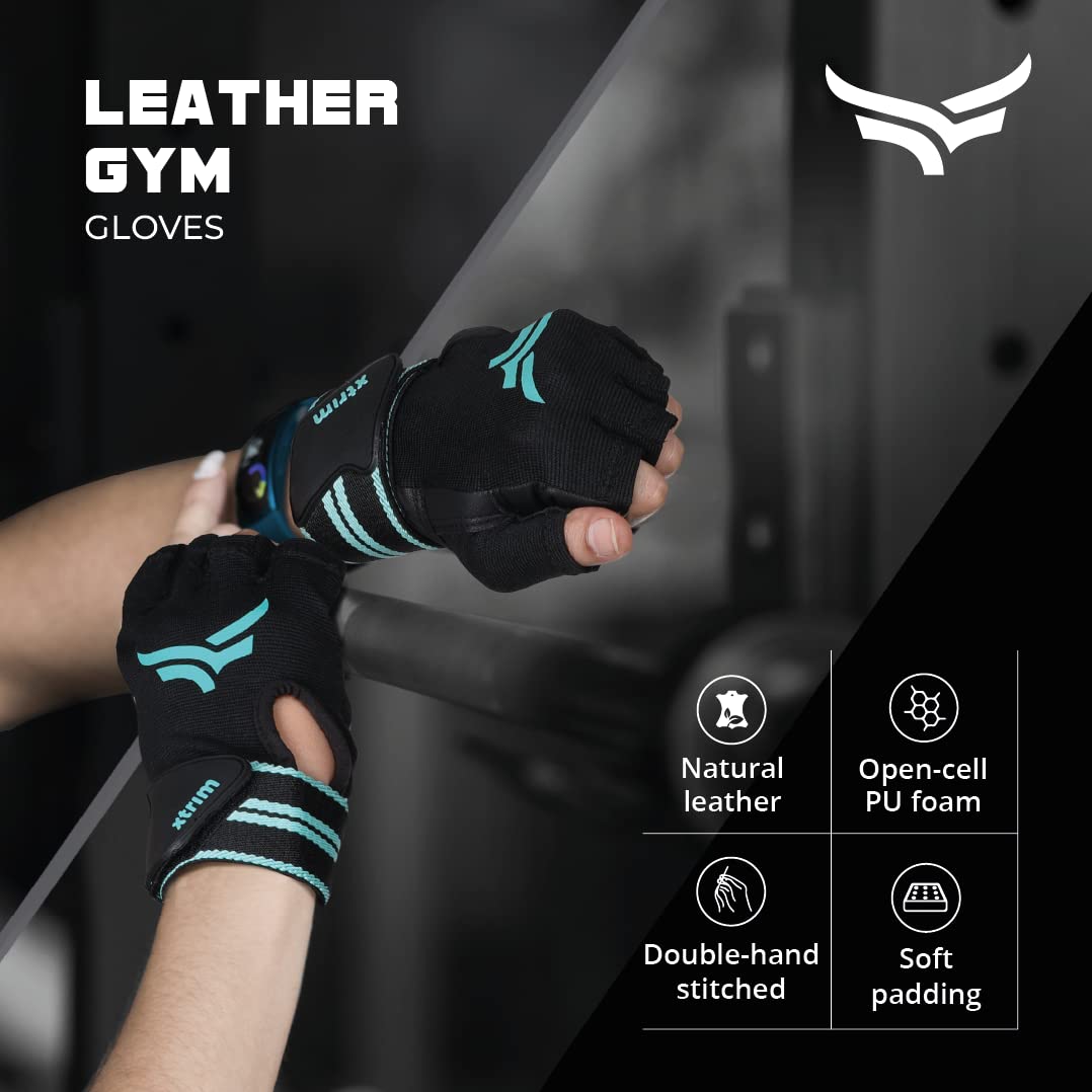 Gym Gloves for Men and Women, Gloves for Professional Weightlifting, Fitness Training and Workout (M (Fits 7.5-8 inches), Blue-Black)