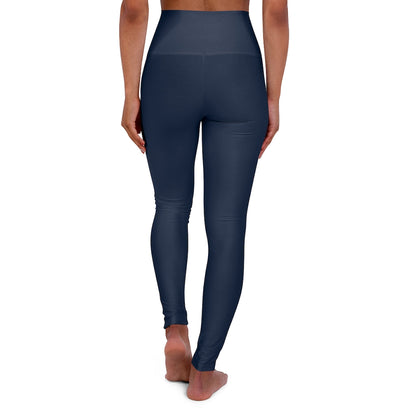 Womens Yoga Leggings - High Waist / Navy Blue Fitness Pants