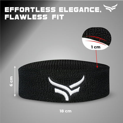 Unisex Head Band,Moisture-Wicking, Comfortable Fit, Breathable Fabric, Highly Elastic (Black)