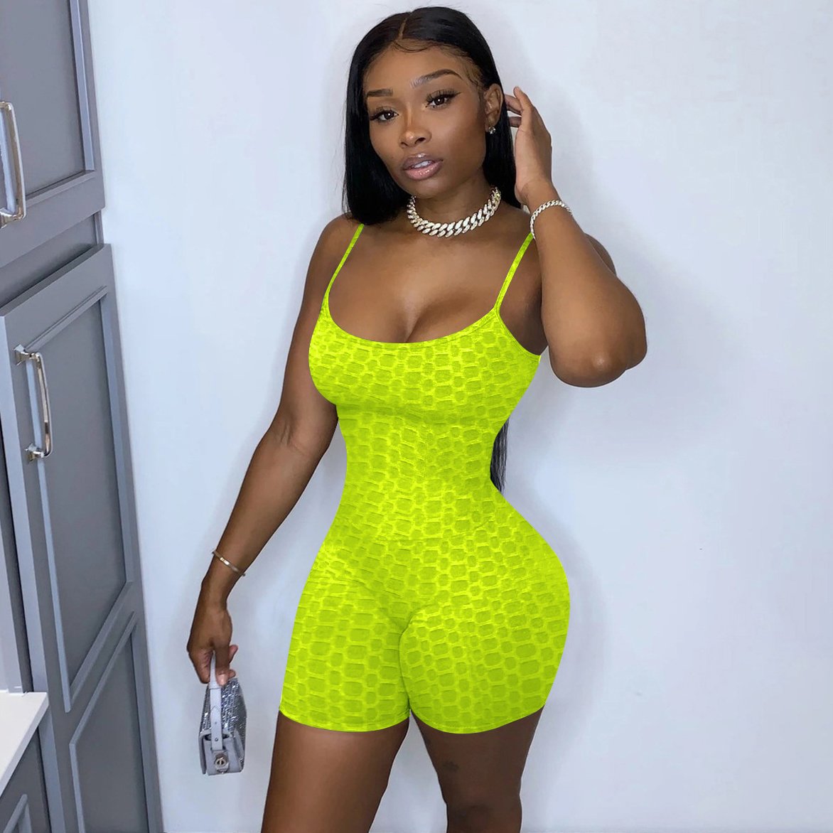Casual Solid Fitness Sporty Playsuit Women Jumpsuit Shorts Rompers - Indicart