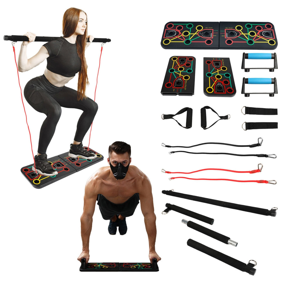 9 in 1 Push Up Workout Training Kit For Exercise