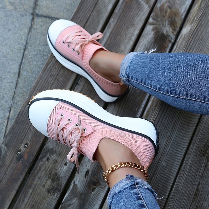 Summer Knitted Breathable Sneakers Women&