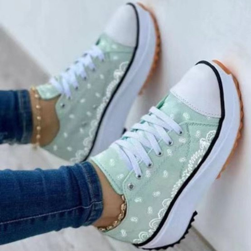 Fashion Women Sneakers Casual Sport Shoes Pattern Canvas
