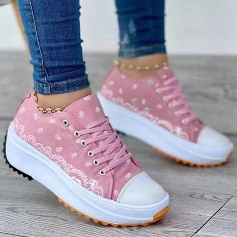 Pattern Printed Canvas Casual/SportsSneakers For Women