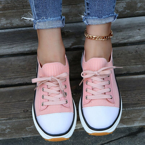 Summer Woman Vulcanize Shoes Knitted Breathable Sneakers