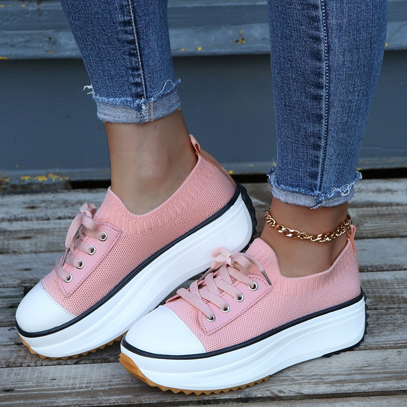Summer Knitted Breathable Sneakers Women&