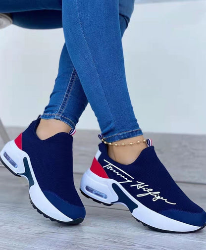 Flat Women Shoes Casual Breathable Wedges Ladies Walking Sneakers
