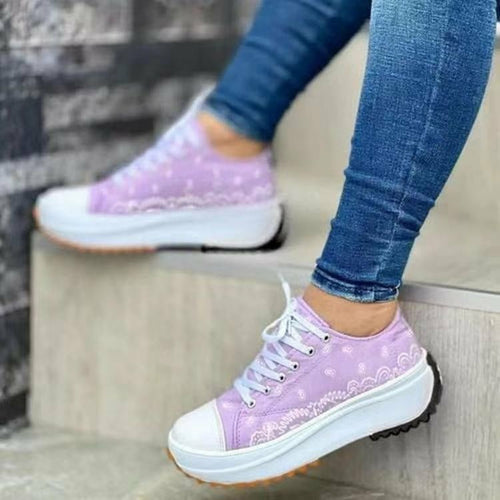 Pattern Printed Canvas Casual/SportsSneakers For Women