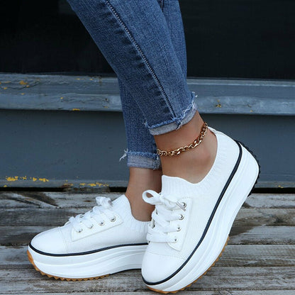 Summer Woman Vulcanize Shoes Knitted Breathable Sneakers